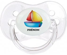 Jouet toys Bateau design-2 avec prénom : Transparent classique Tétine embout cerise