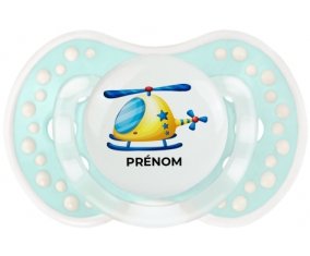 Jouet toys Hélicoptère design-1 avec prénom : Retro-turquoise-lagon classique Tétine embout Lovi Dynamic