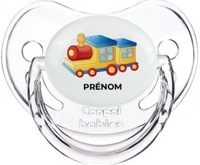 Jouet toys Train design-1 avec prénom : Transparent classique Tétine embout physiologique