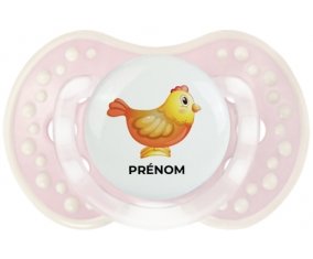 Jouet toys Poule avec prénom : Retro-rose-tendre classique Tétine embout Lovi Dynamic