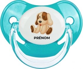 Jouet toys Chiot avec prénom : Bleue classique Tétine embout physiologique