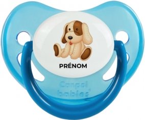Jouet toys Chiot avec prénom : Bleue phosphorescente Tétine embout physiologique