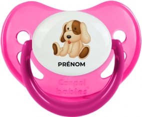 Jouet toys Chiot avec prénom : Rose phosphorescente Tétine embout physiologique