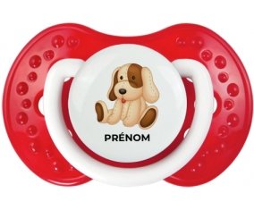 Jouet toys Chiot avec prénom : Blanc-rouge classique Tétine embout Lovi Dynamic