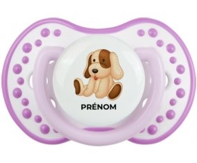 Jouet toys Chiot avec prénom : Blanc-mauve classique Tétine embout Lovi Dynamic