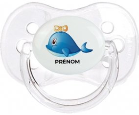 Jouet toys Dauphin avec prénom : Transparent classique Tétine embout cerise