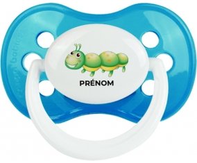 Jouet toys Chenille avec prénom : Cyan classique Tétine embout anatomique