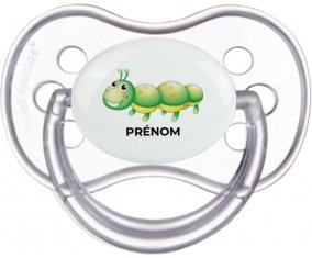 Jouet toys Chenille avec prénom : Transparente classique Tétine embout anatomique