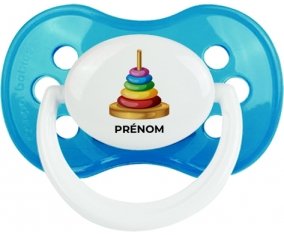 Jouet toys à empiler avec prénom : Cyan classique Tétine embout anatomique
