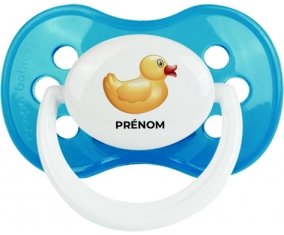 Jouet toys petit canard jaune avec prénom : Cyan classique Tétine embout anatomique