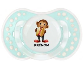 Jouet toys singe avec prénom : Retro-turquoise-lagon classique Tétine embout Lovi Dynamic