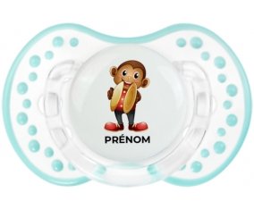 Jouet toys singe avec prénom : Retro-blanc-lagon classique Tétine embout Lovi Dynamic