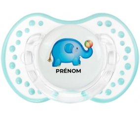 Jouet toys éléphant avec prénom : Retro-blanc-lagon classique Tétine embout Lovi Dynamic