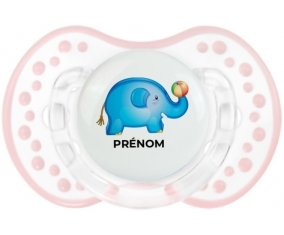 Jouet toys éléphant avec prénom : Retro-blanc-rose-tendre classique Tétine embout Lovi Dynamic