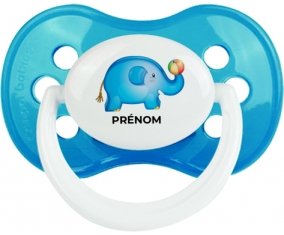 Jouet toys éléphant avec prénom : Cyan classique Tétine embout anatomique