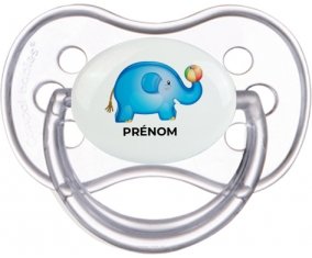 Jouet toys éléphant avec prénom : Transparente classique Tétine embout anatomique