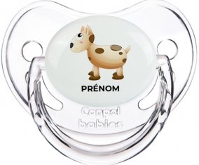 Jouet toys vache avec prénom : Transparent classique Tétine embout physiologique