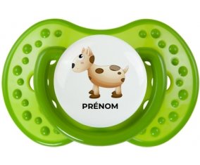 Jouet toys vache avec prénom : Vert classique Tétine embout Lovi Dynamic