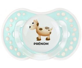 Jouet toys vache avec prénom : Retro-turquoise-lagon classique Tétine embout Lovi Dynamic