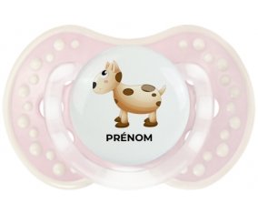 Jouet toys vache avec prénom : Retro-rose-tendre classique Tétine embout Lovi Dynamic