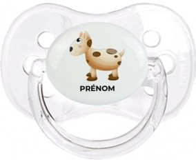 Jouet toys vache avec prénom : Transparent classique Tétine embout cerise