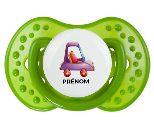 Jouet toys voiture violet design-1 avec prénom : Vert classique Tétine embout Lovi Dynamic
