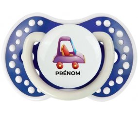 Jouet toys voiture violet design-1 avec prénom : Bleu-marine phosphorescente Tétine embout Lovi Dynamic