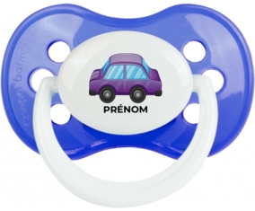 Jouet toys voiture violet design-2 avec prénom : Bleu classique Tétine embout anatomique