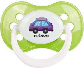 Jouet toys voiture violet design-2 avec prénom : Vert classique Tétine embout anatomique