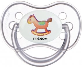 Jouet toys Cheval à bascule en bois avec prénom : Transparente classique Tétine embout anatomique