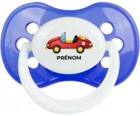 Jouet toys voiture de sport avec prénom : Bleu classique Tétine embout anatomique