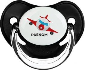 Jouet toys avion avec prénom : Noir classique Tétine embout physiologique