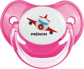 Jouet toys avion avec prénom : Rose classique Tétine embout physiologique