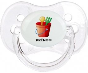 Jouet toys jouet de plage design-1 avec prénom : Transparent classique Tétine embout cerise