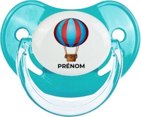 Jouet toys montgolfière avec prénom : Bleue classique Tétine embout physiologique