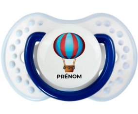 Jouet toys montgolfière avec prénom : Marine-blanc-bleu classique Tétine embout Lovi Dynamic