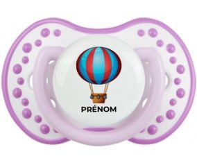 Jouet toys montgolfière avec prénom : Blanc-mauve classique Tétine embout Lovi Dynamic