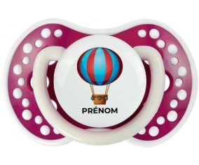 Jouet toys montgolfière avec prénom : Fuchsia phosphorescente Tétine embout Lovi Dynamic