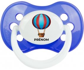 Jouet toys montgolfière avec prénom : Bleu classique Tétine embout anatomique