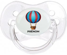 Jouet toys montgolfière avec prénom : Transparent classique Tétine embout cerise