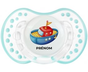 Jouet toys bateau design-4 avec prénom : Retro-blanc-lagon classique Tétine embout Lovi Dynamic