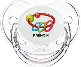 Jouet toys hochet avec prénom : Transparent classique Tétine embout physiologique