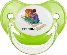 Jouet toys train design-2 avec prénom : Vert classique Tétine embout physiologique
