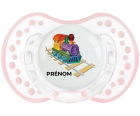Jouet toys train design-2 avec prénom : Retro-blanc-rose-tendre classique Tétine embout Lovi Dynamic