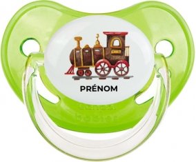 Peinture train avec prénom : Vert classique Tétine embout physiologique