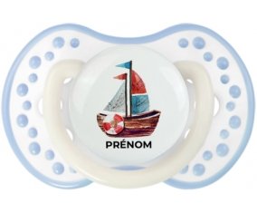 Peinture bateau avec prénom : Blanc-cyan classique Tétine embout Lovi Dynamic