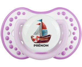 Peinture bateau avec prénom : Blanc-mauve classique Tétine embout Lovi Dynamic