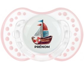 Peinture bateau avec prénom : Retro-blanc-rose-tendre classique Tétine embout Lovi Dynamic