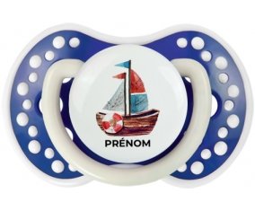 Peinture bateau avec prénom : Bleu-marine phosphorescente Tétine embout Lovi Dynamic