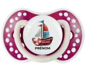 Peinture bateau avec prénom : Fuchsia phosphorescente Tétine embout Lovi Dynamic